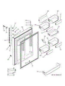 02 - Fresh Food Door parts for Ge Refrigerator PTE25SBTJRBS from AppliancePartsPros.com