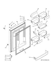 02 - Fresh Food Door parts for Ge Refrigerator PTE22SBTJRSS from AppliancePartsPros.com