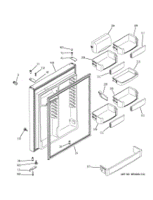 02 - Fresh Food Door parts for Ge Refrigerator PTE25SBTJRSS from AppliancePartsPros.com