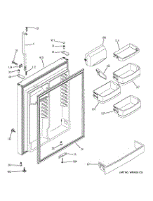 02 - Fresh Food Door parts for Ge Refrigerator GTE22JBTJRWW from AppliancePartsPros.com