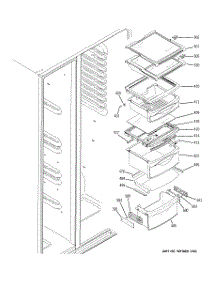 09 - Fresh Food Shelves parts for Ge Refrigerator PSC25MGTBWW from AppliancePartsPros.com