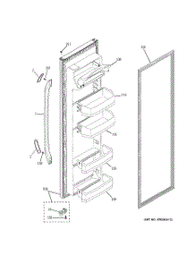 02 - Fresh Food Door parts for Ge Refrigerator GSL25JFXJLB from AppliancePartsPros.com