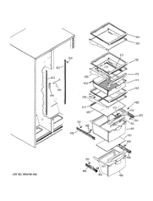 07 - Fresh Food Shelves parts for Ge Refrigerator SSH25KFXJWW from AppliancePartsPros.com