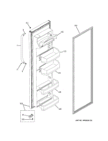 02 - Fresh Food Door parts for Ge Refrigerator BSS25JSTJSS from AppliancePartsPros.com