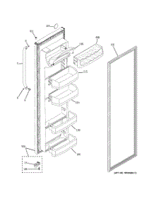 02 - Fresh Food Door parts for Ge Refrigerator ESH25JSXJSS from AppliancePartsPros.com
