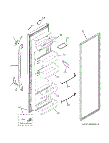 02 - Fresh Food Door parts for Ge Refrigerator GSE25KETJFWW from AppliancePartsPros.com