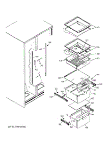07 - Fresh Food Shelves parts for Ge Refrigerator ESH25JFXJWW from AppliancePartsPros.com