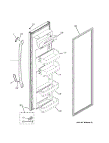 02 - Fresh Food Door parts for Ge Refrigerator GSS20GEWJBB from AppliancePartsPros.com
