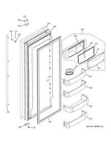 03 - Fresh Food Door parts for Ge Refrigerator ZISS42GDXASS from AppliancePartsPros.com