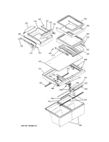 06 - Fresh Food Shelves parts for Ge Refrigerator PTS25LHSARBB from AppliancePartsPros.com