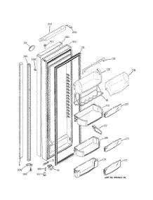 03 - Fresh Food Door parts for Ge Refrigerator PSI23NSTFSV from AppliancePartsPros.com