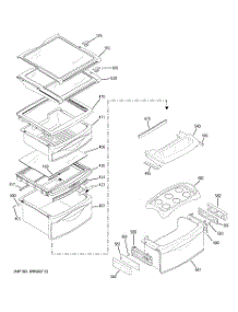 09 - Fresh Food Shelves parts for Ge Refrigerator PSF23NGSABB from AppliancePartsPros.com