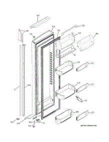 03 - Fresh Food Door parts for Ge Refrigerator PSI23MGTEWV from AppliancePartsPros.com
