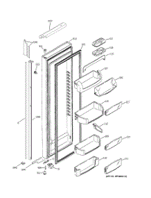 03 - Fresh Food Door parts for Ge Refrigerator PSI23NGNAWW from AppliancePartsPros.com