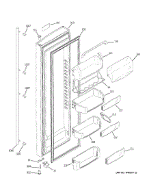 04 - Fresh Food Door parts for Ge Refrigerator ZFSB23DRASS from AppliancePartsPros.com