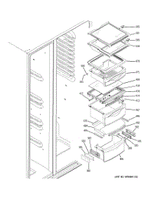 08 - Fresh Food Shelves parts for Ge Refrigerator PSI23MGRCBV from AppliancePartsPros.com