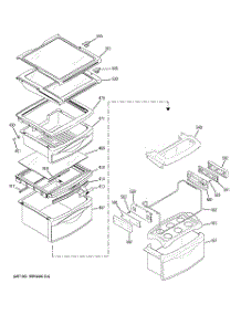 09 - Fresh Food Shelves parts for Ge Refrigerator PSI23NCPAWW from AppliancePartsPros.com