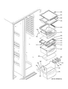 08 - Fresh Food Shelves parts for Ge Refrigerator PSI23MGPBBB from AppliancePartsPros.com