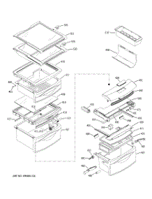 09 - Fresh Food Shelves parts for Ge Refrigerator PSI23NGMBWW from AppliancePartsPros.com