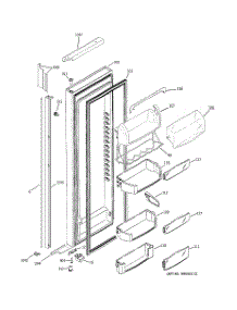 03 - Fresh Food Door parts for Ge Refrigerator PSI23NGPCBB from AppliancePartsPros.com