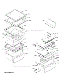 09 - Fresh Food Shelves parts for Ge Refrigerator PSI23NCNACC from AppliancePartsPros.com