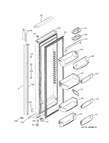 03 - Fresh Food Door parts for Ge Refrigerator PSI23NGMBCC from AppliancePartsPros.com