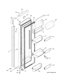 03 - Fresh Food Door parts for Ge Refrigerator PSI23NGTAWV from AppliancePartsPros.com