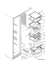08 - Fresh Food Shelves parts for Ge Refrigerator PSI23MGMBBB from AppliancePartsPros.com