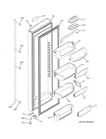 04 - Fresh Food Door parts for Ge Refrigerator ZFSB23DNASS from AppliancePartsPros.com