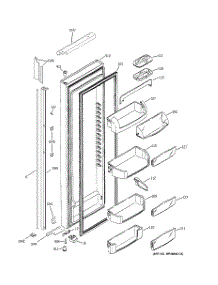 03 - Fresh Food Door parts for Ge Refrigerator PSI23NGMCBB from AppliancePartsPros.com