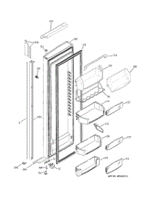02 - Fresh Food Door parts for Ge Refrigerator PSI23MGPAWW from AppliancePartsPros.com