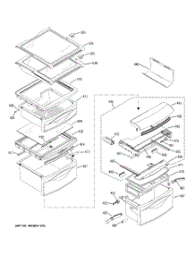09 - Fresh Food Shelves parts for Ge Refrigerator PSC23SSNASS from AppliancePartsPros.com