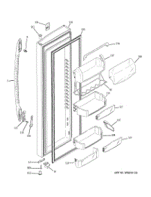 03 - Fresh Food Door parts for Ge Refrigerator PSCF3VGXAFBB from AppliancePartsPros.com