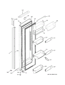 03 - Fresh Food Door parts for Ge Refrigerator PSI23NCRGWV from AppliancePartsPros.com