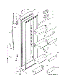 03 - Fresh Food Door parts for Ge Refrigerator PSC23NGMBBB from AppliancePartsPros.com