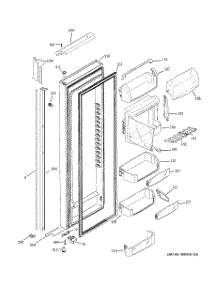 03 - Fresh Food Door parts for Ge Refrigerator PSH25PGWCWV from AppliancePartsPros.com