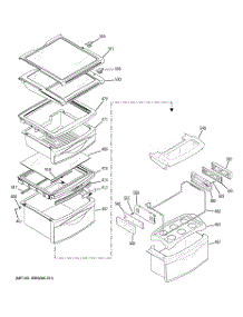 09 - Fresh Food Shelves parts for Ge Refrigerator PSC23SGRBSS from AppliancePartsPros.com