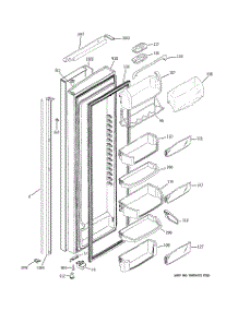 03 - Fresh Food Door parts for Ge Refrigerator PIE23NGTCFSV from AppliancePartsPros.com