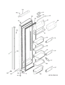 03 - Fresh Food Door parts for Ge Refrigerator PIE23NGTAFKB from AppliancePartsPros.com