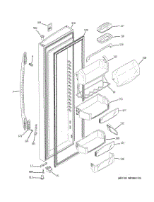 02 - Fresh Food Door parts for Ge Refrigerator PHE25MGTIFBB from AppliancePartsPros.com