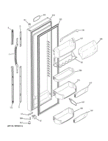 03 - Fresh Food Door parts for Ge Refrigerator PSE27NGTEFBB from AppliancePartsPros.com