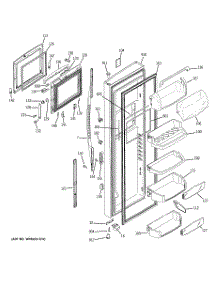 03 - Fresh Food Door parts for Ge Refrigerator PSE27NHTCCBB from AppliancePartsPros.com