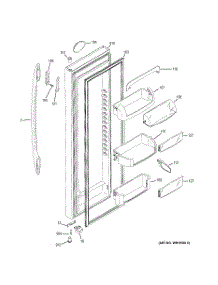 03 - Fresh Food Door parts for Ge Refrigerator PSS23MGTCBB from AppliancePartsPros.com
