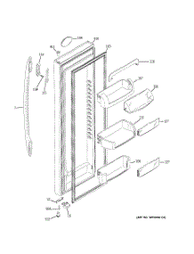 02 - Fresh Food Door parts for Ge Refrigerator PSS23LGSBWW from AppliancePartsPros.com