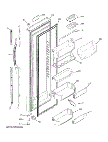 03 - Fresh Food Door parts for Ge Refrigerator PSE27NGTAFBB from AppliancePartsPros.com