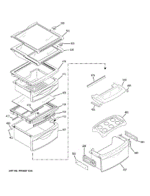 Fresh Food Shelves parts for Ge Refrigerator ZFSB25DTBSS from AppliancePartsPros.com