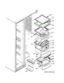 08 - Fresh Food Shelves parts for Ge Refrigerator PSS27MGMBCC from AppliancePartsPros.com