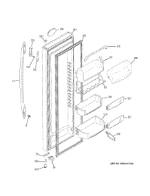 03 - Fresh Food Door parts for Ge Refrigerator PSHF6VGXBDBB from AppliancePartsPros.com