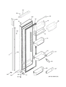 03 - Fresh Food Door parts for Ge Refrigerator PSI23NGWAWV from AppliancePartsPros.com