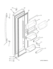 03 - Fresh Food Door parts for Ge Refrigerator PSHS6VGXCDSS from AppliancePartsPros.com
